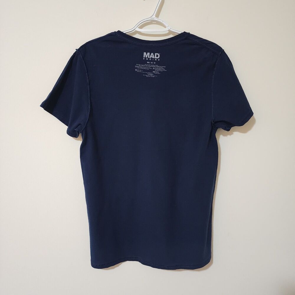 Mad Engine Graphic "Gamer At Work" Short Sleeve T-Shirt Navy Blue Crew Neck S/M - Picture 4 of 5